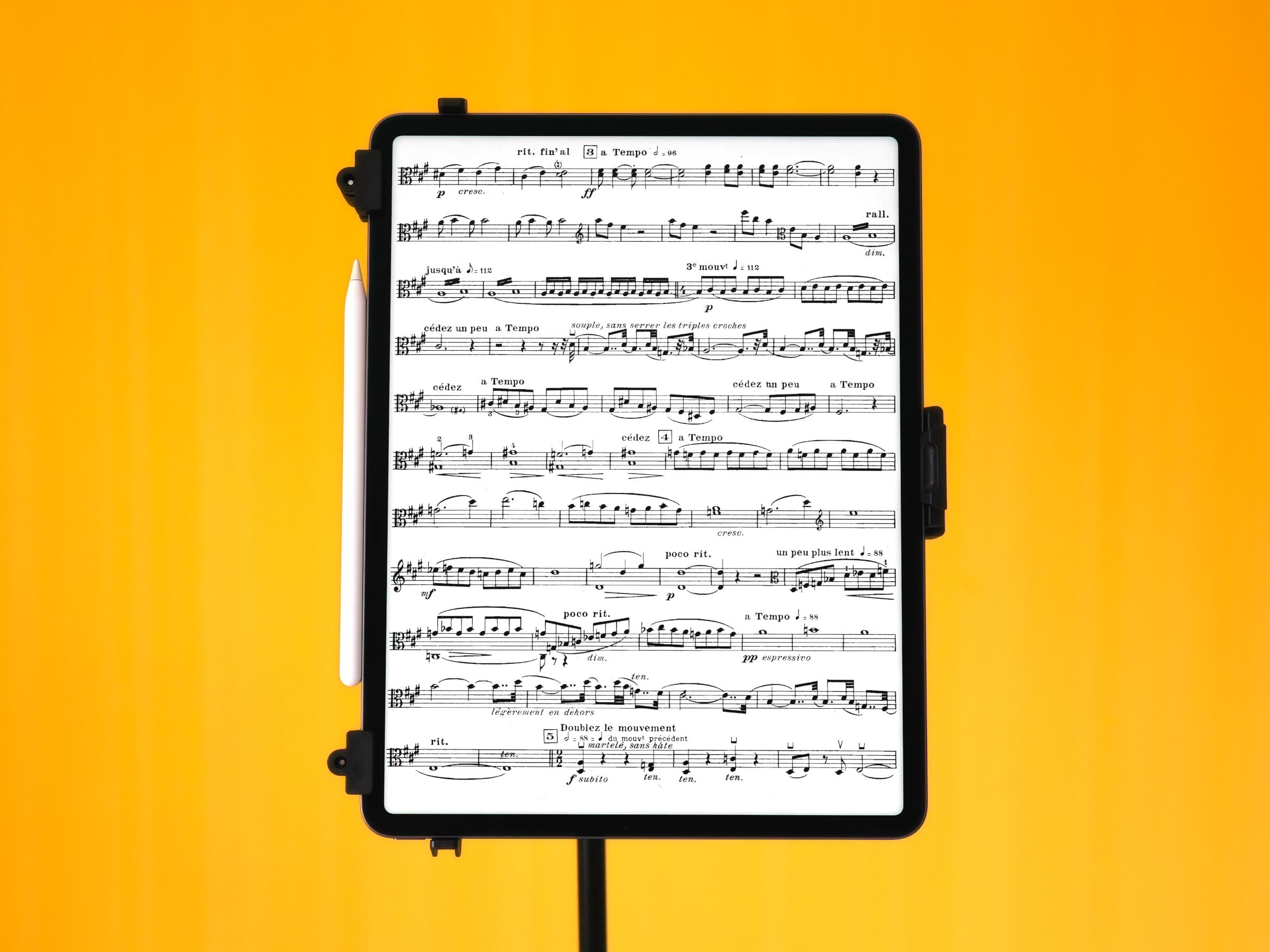 Sheet music on an Apple iPad Pro 12.9-inch (4x3)