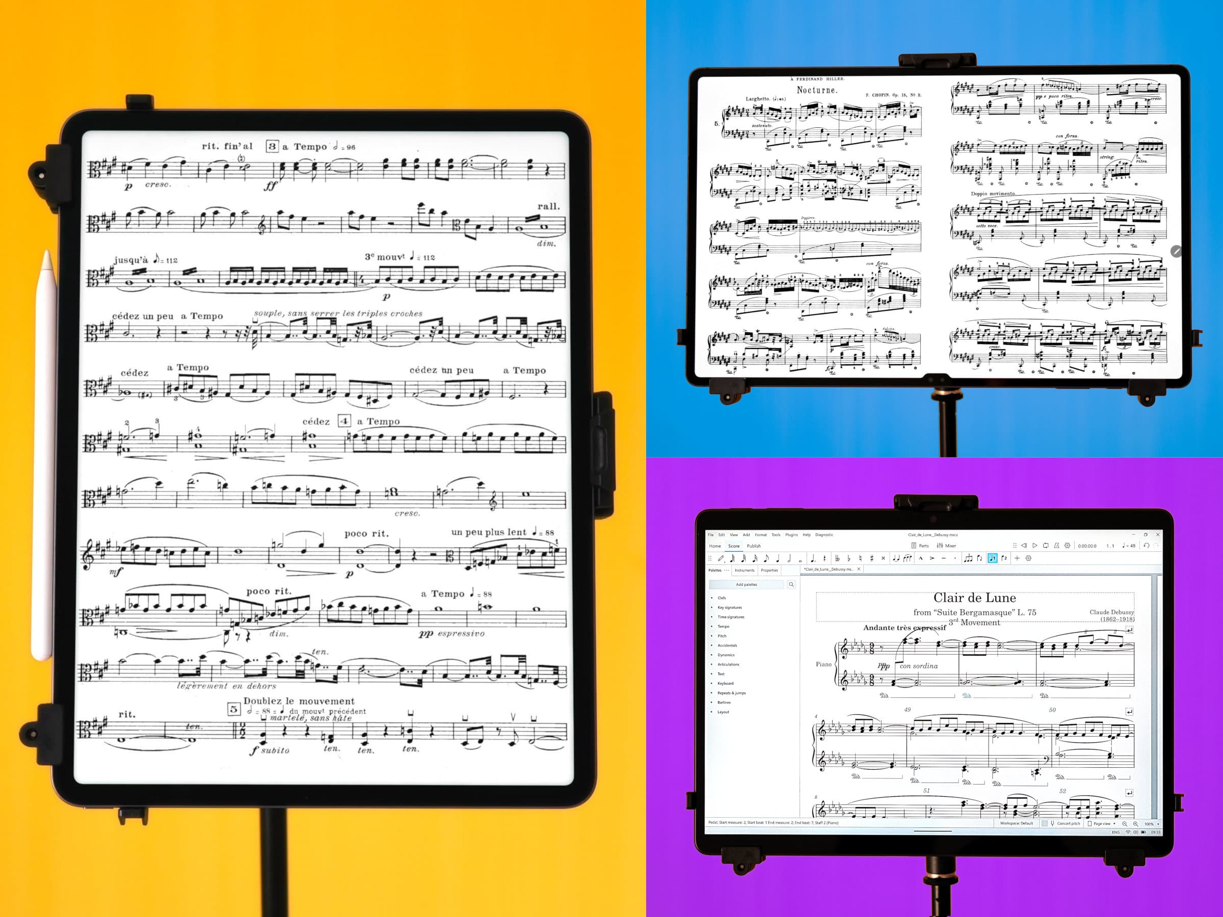 Sheet music on Apple iPad, Android tablets and Windows 2-in-1 convertibles