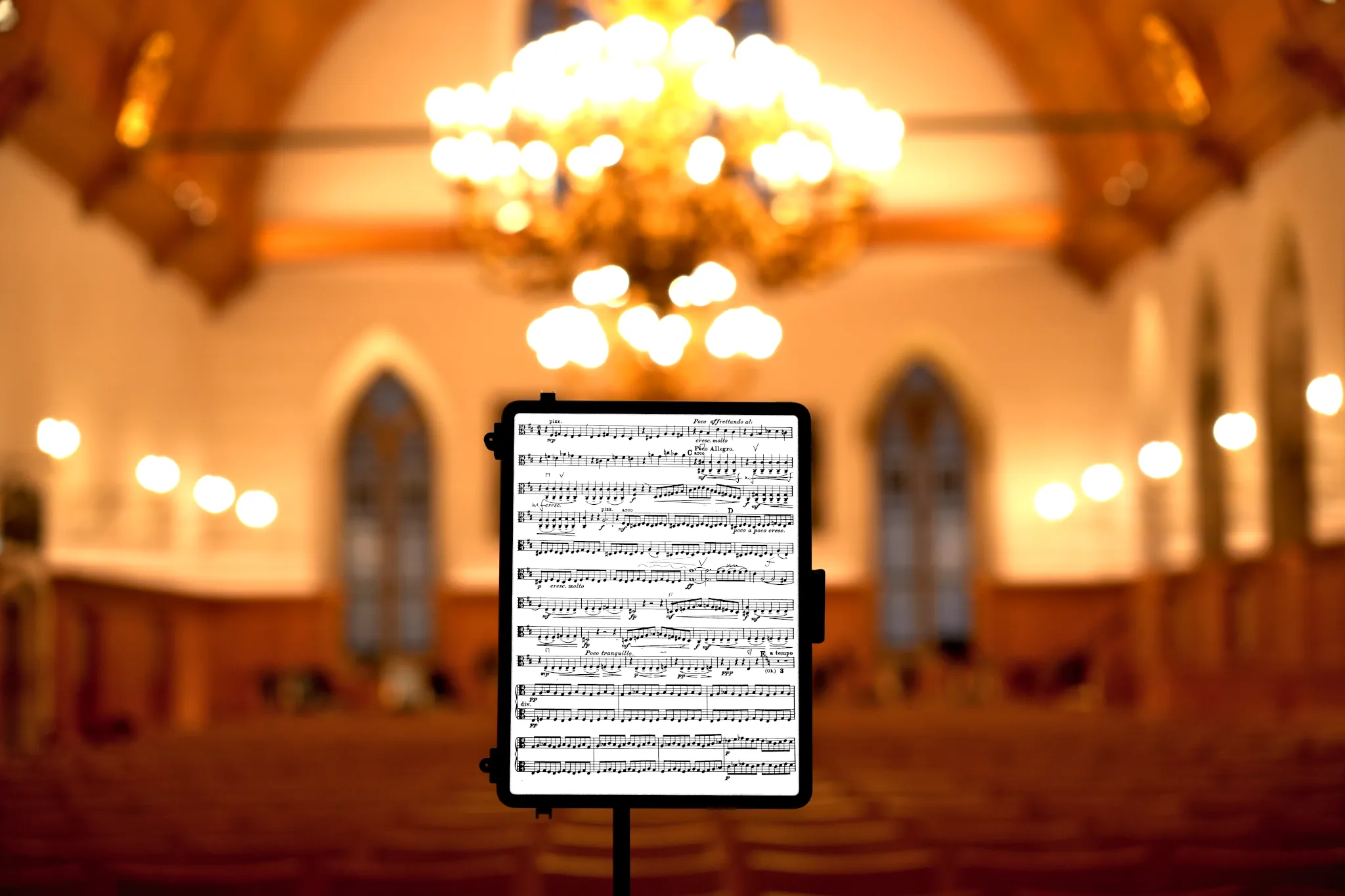 Practicing music before a concert on an iPad Pro (with forScore or Newzik)
