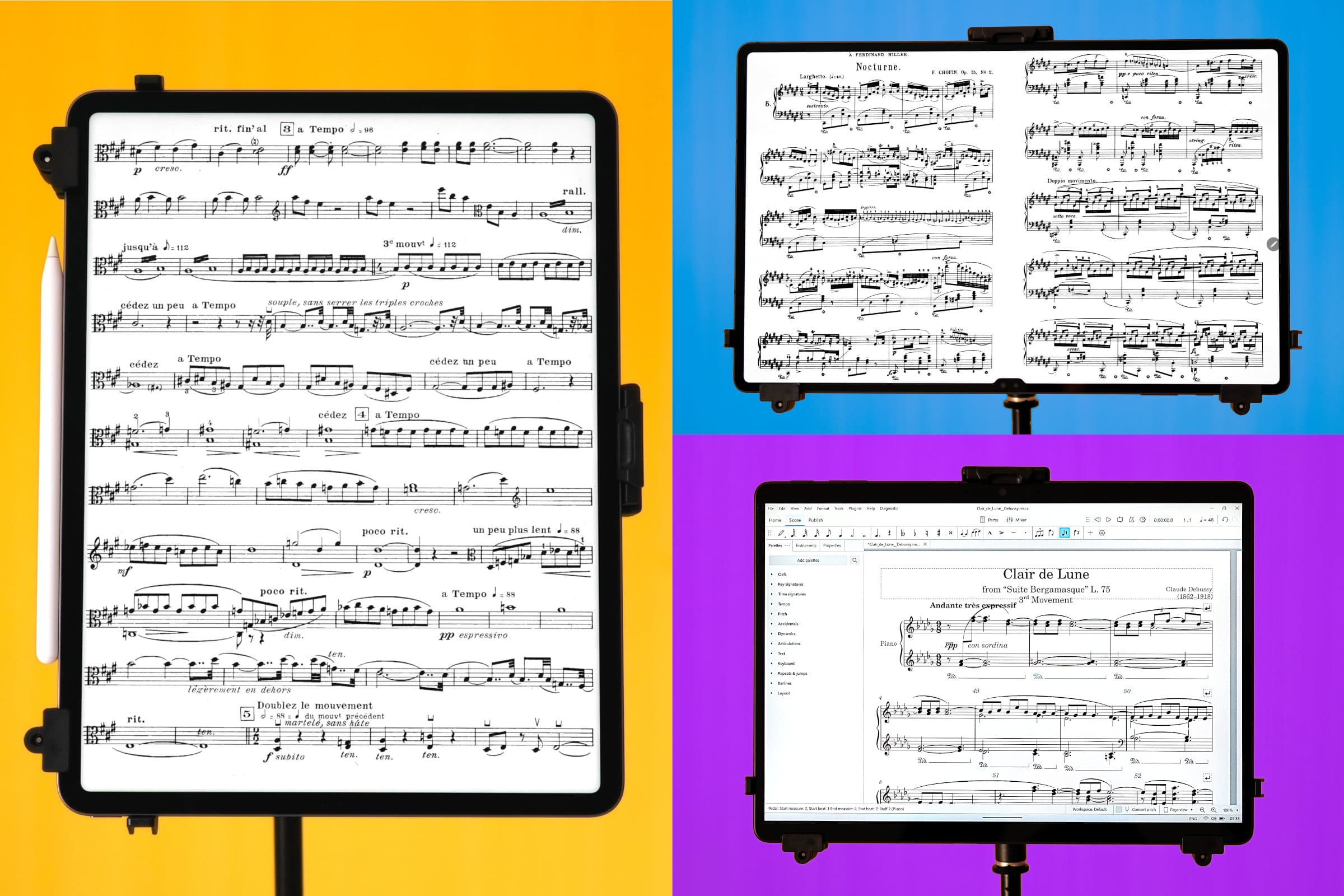 Sheet music on Apple iPad, Android tablets and Windows 2-in-1 convertibles