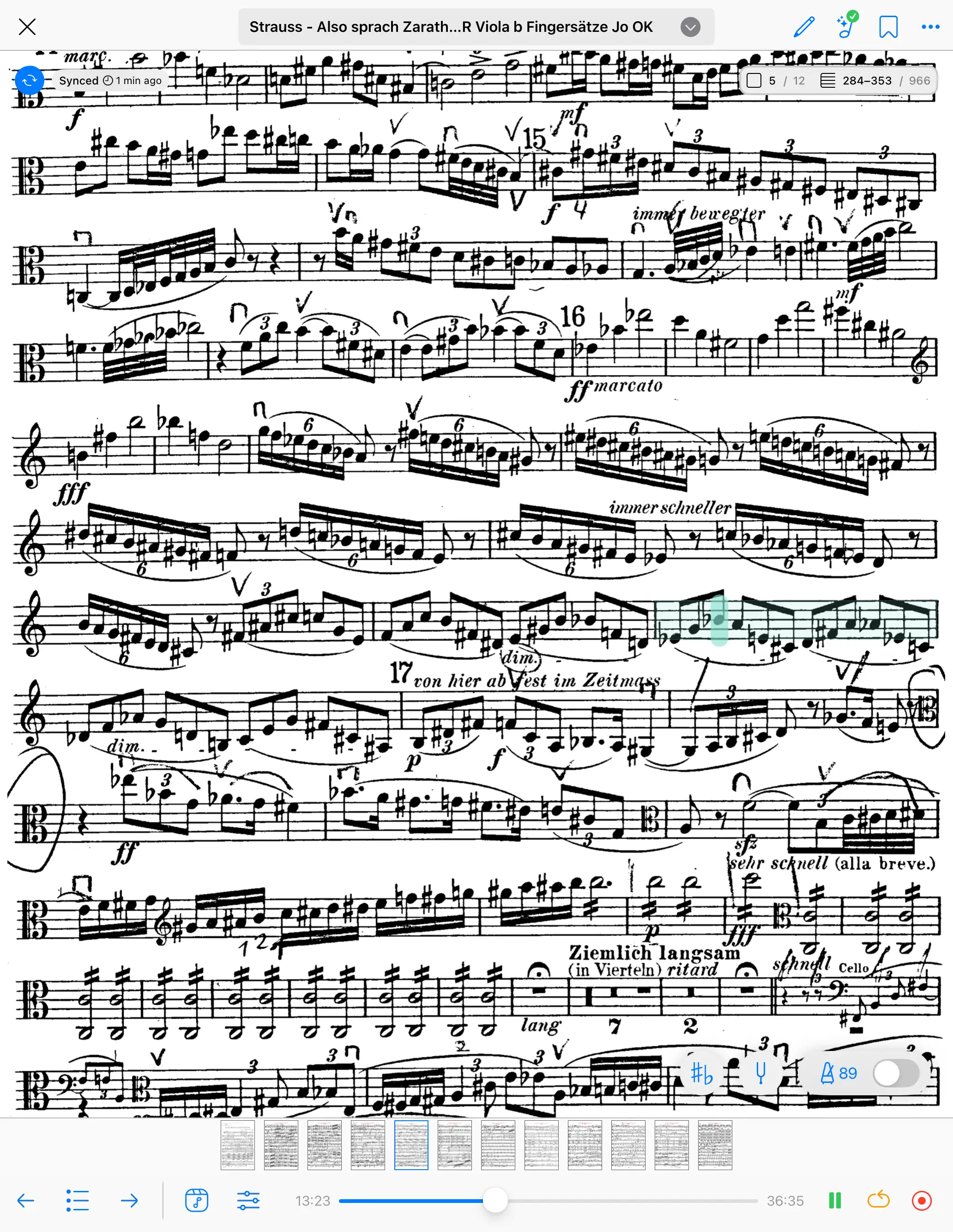 Newzik sheet music app for iPad - Trying LiveScores (with Richard Strauss Zarathoustra)