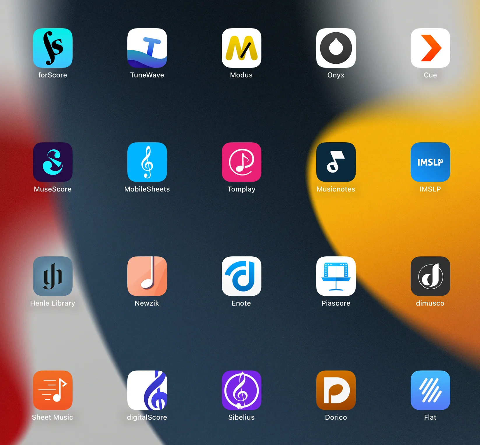 Sheet music apps on iPad