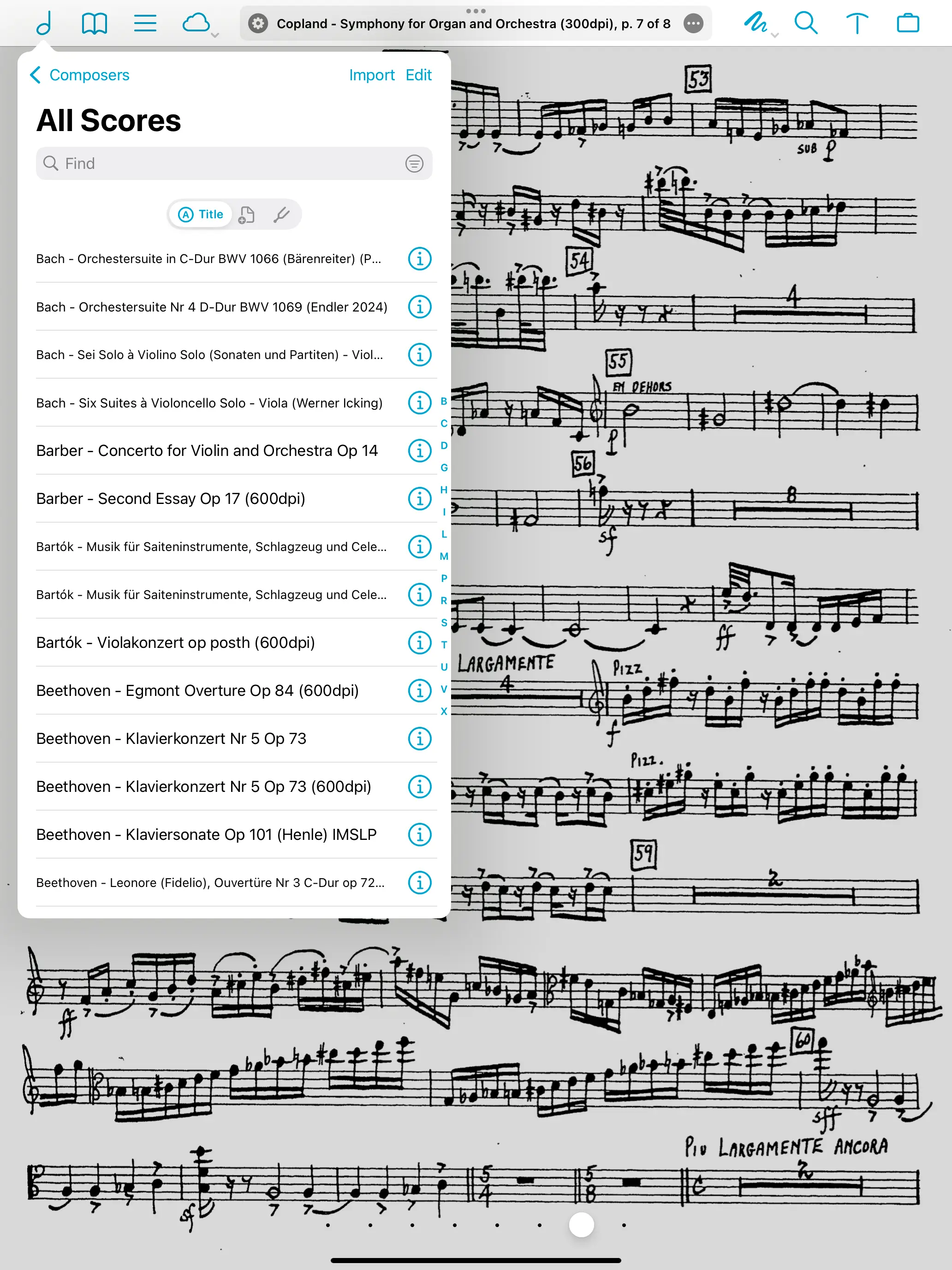 foreScore, the leading sheet music app on iPad